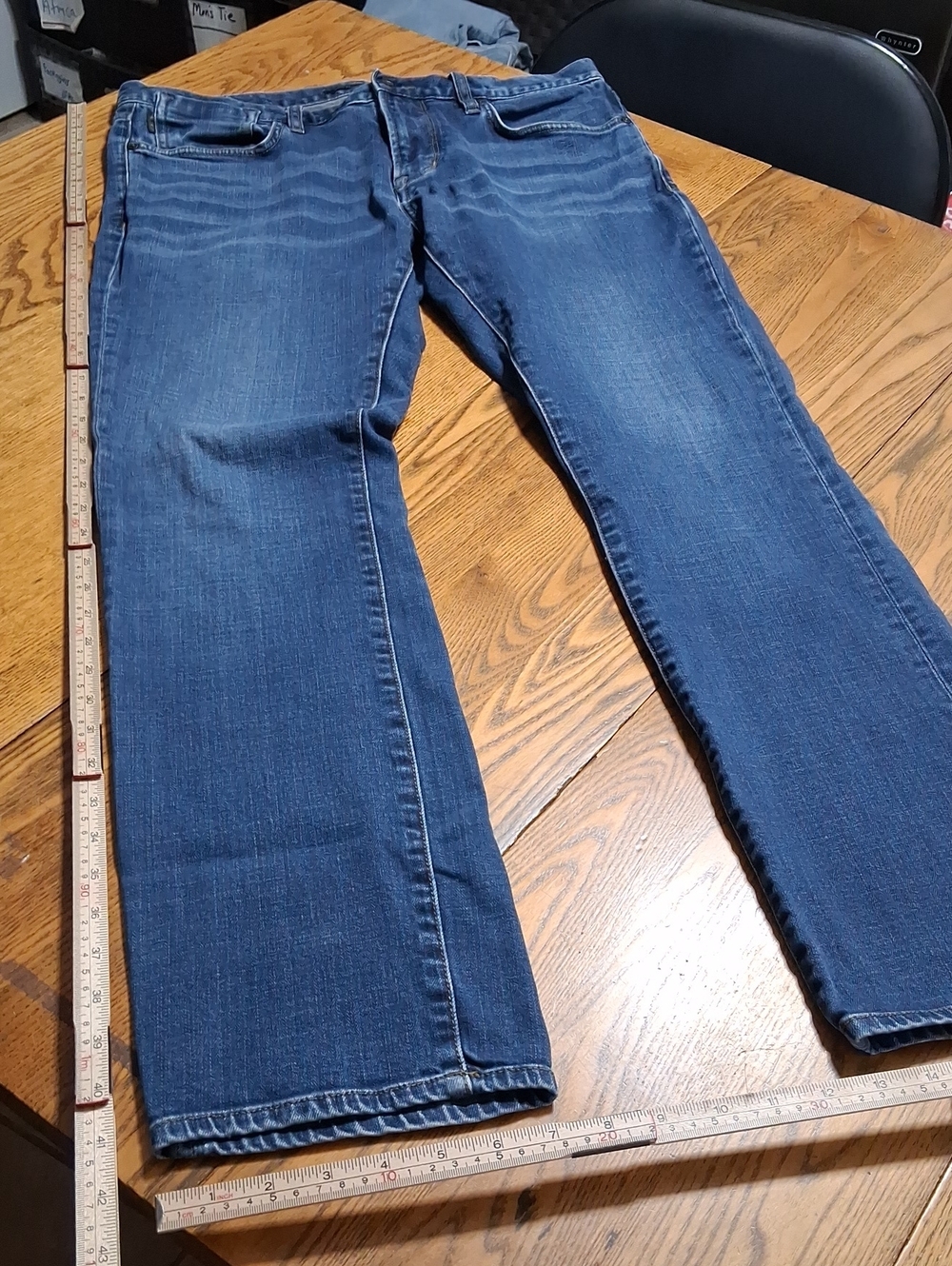 JOHN VARVATOS MENS JEANS 34 BLUE BOWERY SLIM STRAIGHT LEGS DENIM PANTS Used